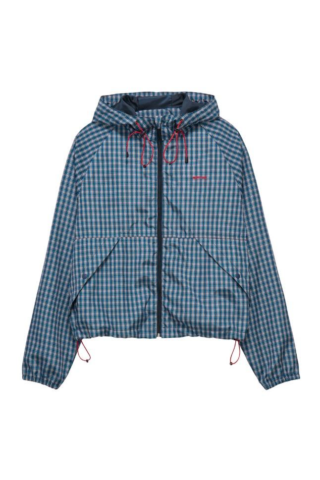 레인 체크 윈드브레이커 자켓