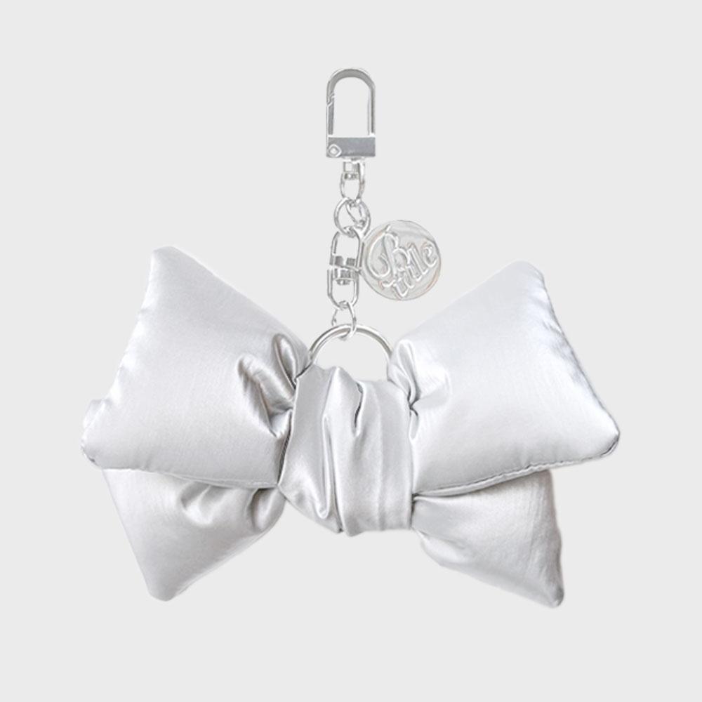 Padded Ribbon Keyring (Silver)