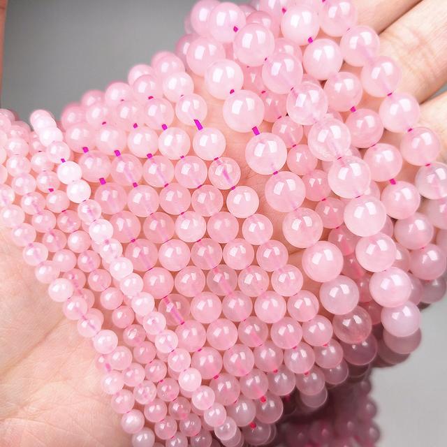 장미수정 (로즈쿼츠) 원석 천연석 팔찌만들기 DIY 재료 부자재