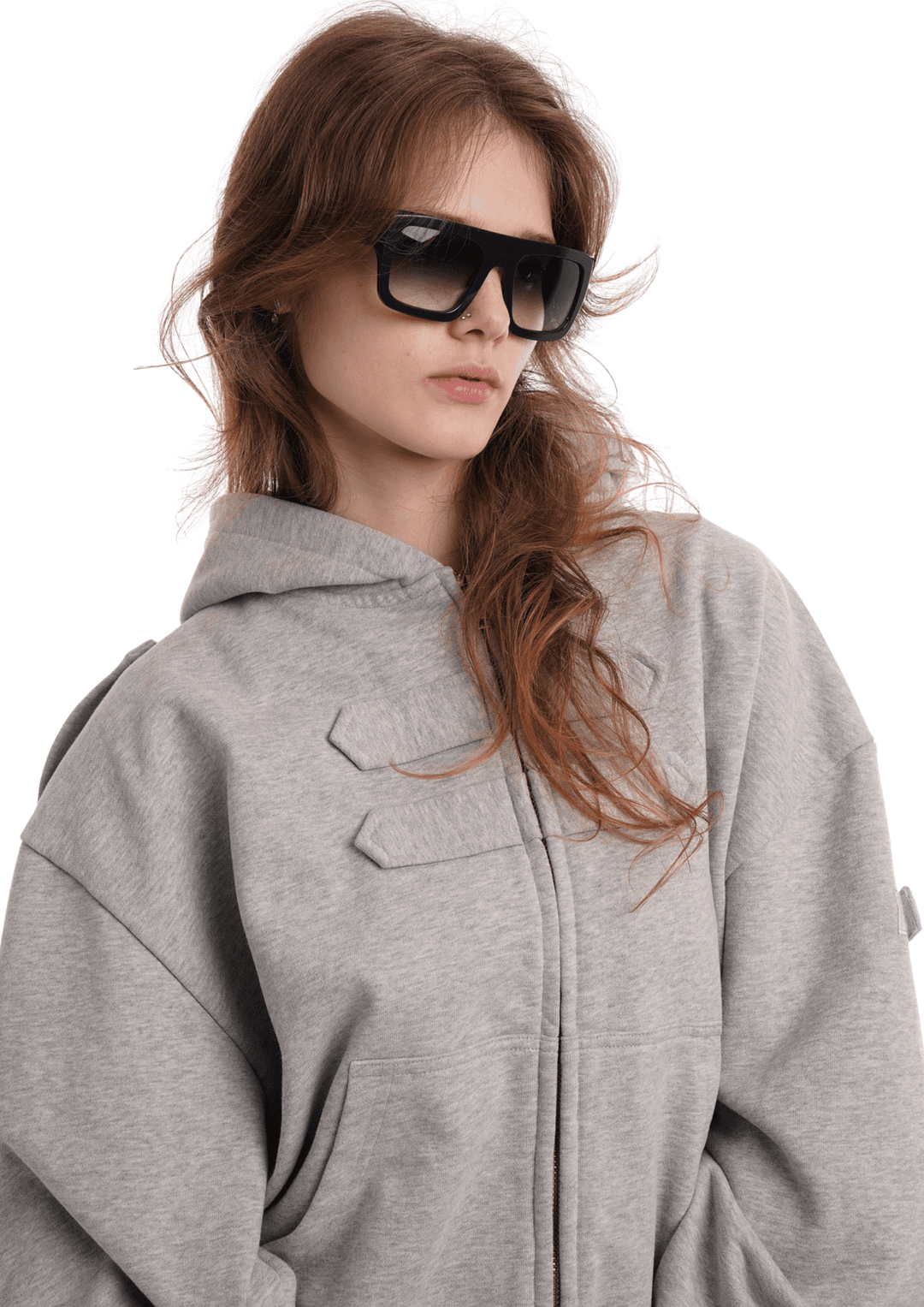 COVER HOODIE IN GREY MARL - Grey Marl / L
