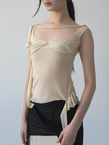 APHORA SHEER NUDE TOP