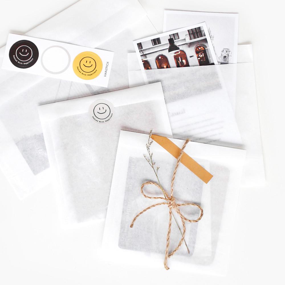 [핸즈픽] 화이트 반투명 종이봉투 100장 12호 페이퍼백 카드 선물포장 구디백 노루지