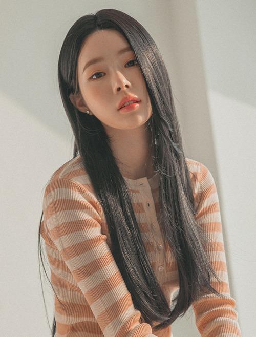 여성 수제 통가발 긴앞머리 롱 스트레이트