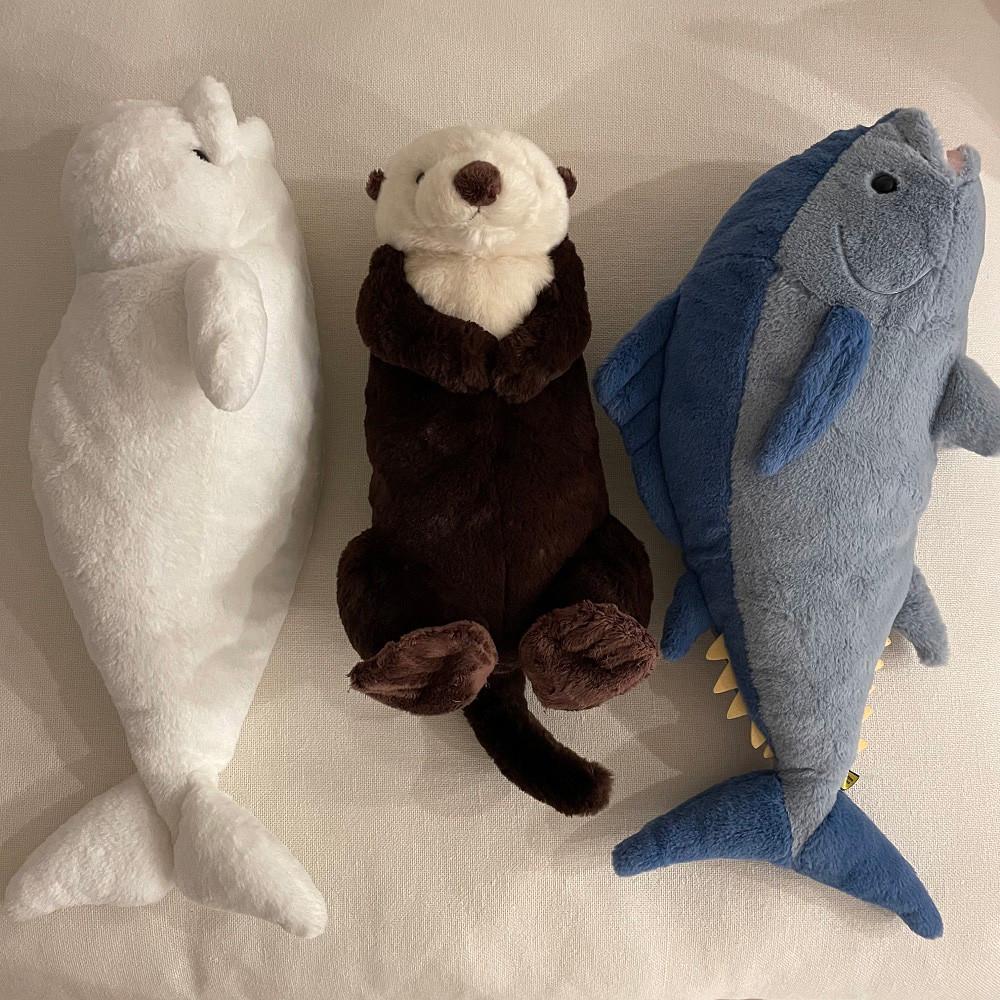 [선레몬 공식] 무릎인형 해양 동물 인형 해달 벨루가 참치 M사이즈