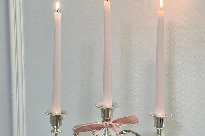 핑크 테이퍼 캔들 양초 3p set 홈카페 오브제 소품 인테리어