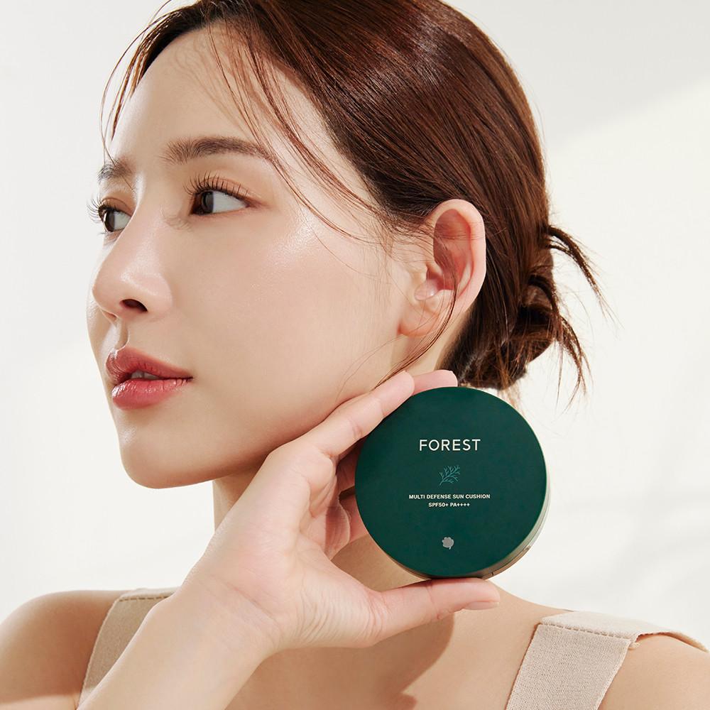 그린핑거 포레스트 멀티디펜스 선쿠션 13g  톤업 파데프리 촉촉 쿨링 순한 선쿠션 추천