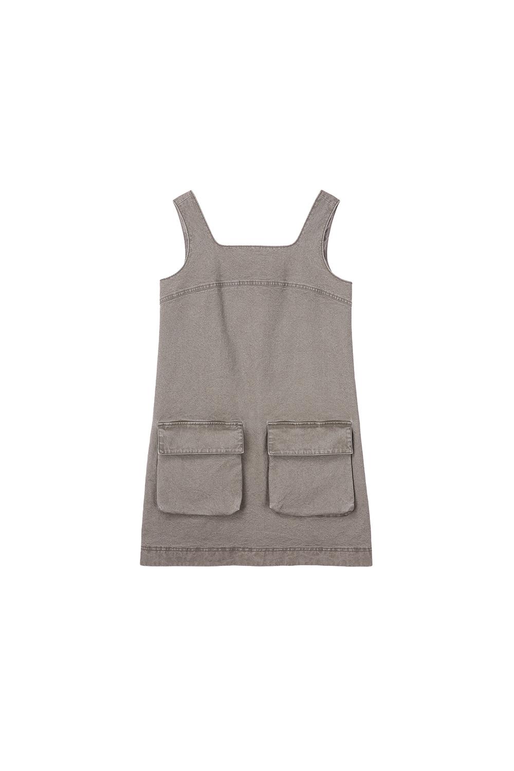 Washed Mini Dress, Grey