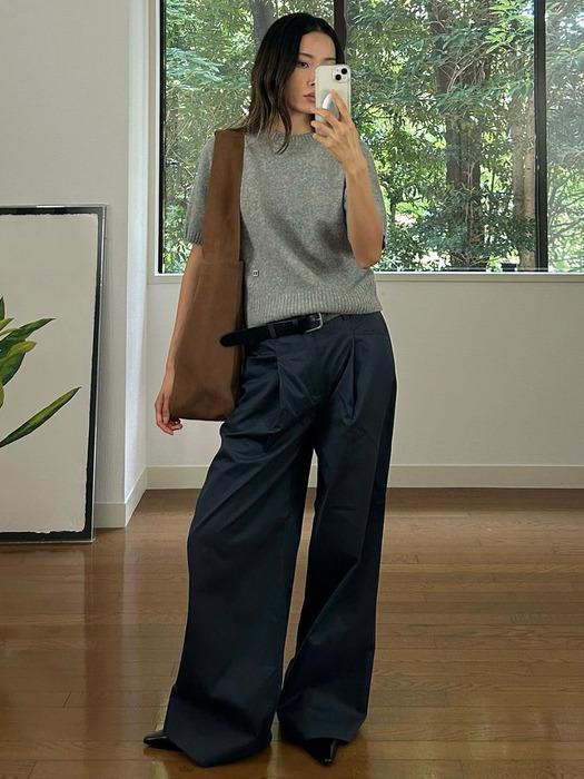 SOFY ALPACA ROUND KNIT TOP GREY