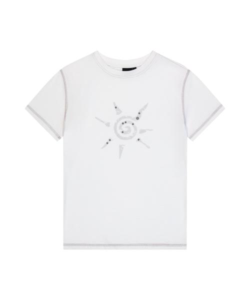 Studded Sun Half Top (White)