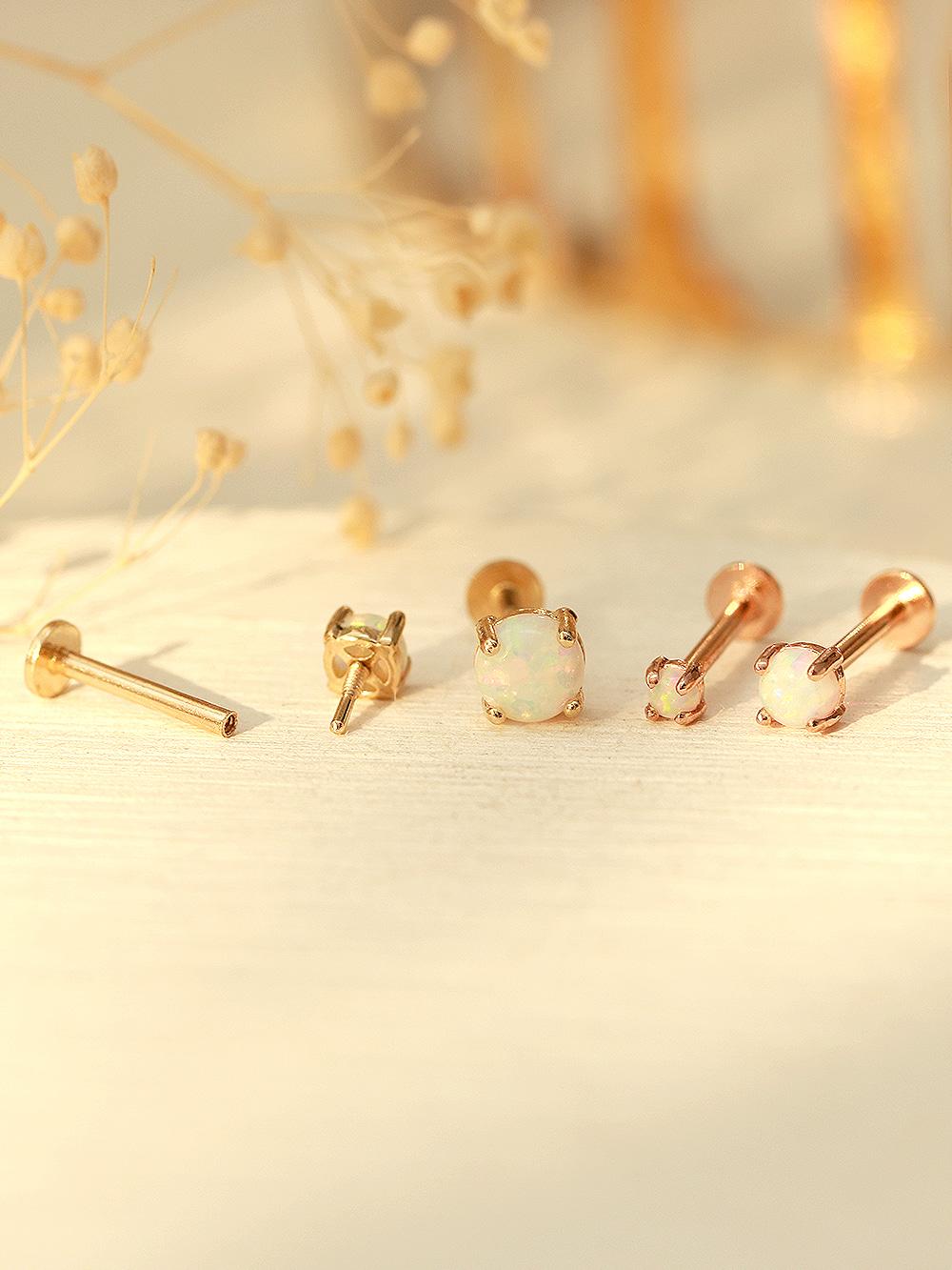 14K 인터널 오팔 라블렛 피어싱