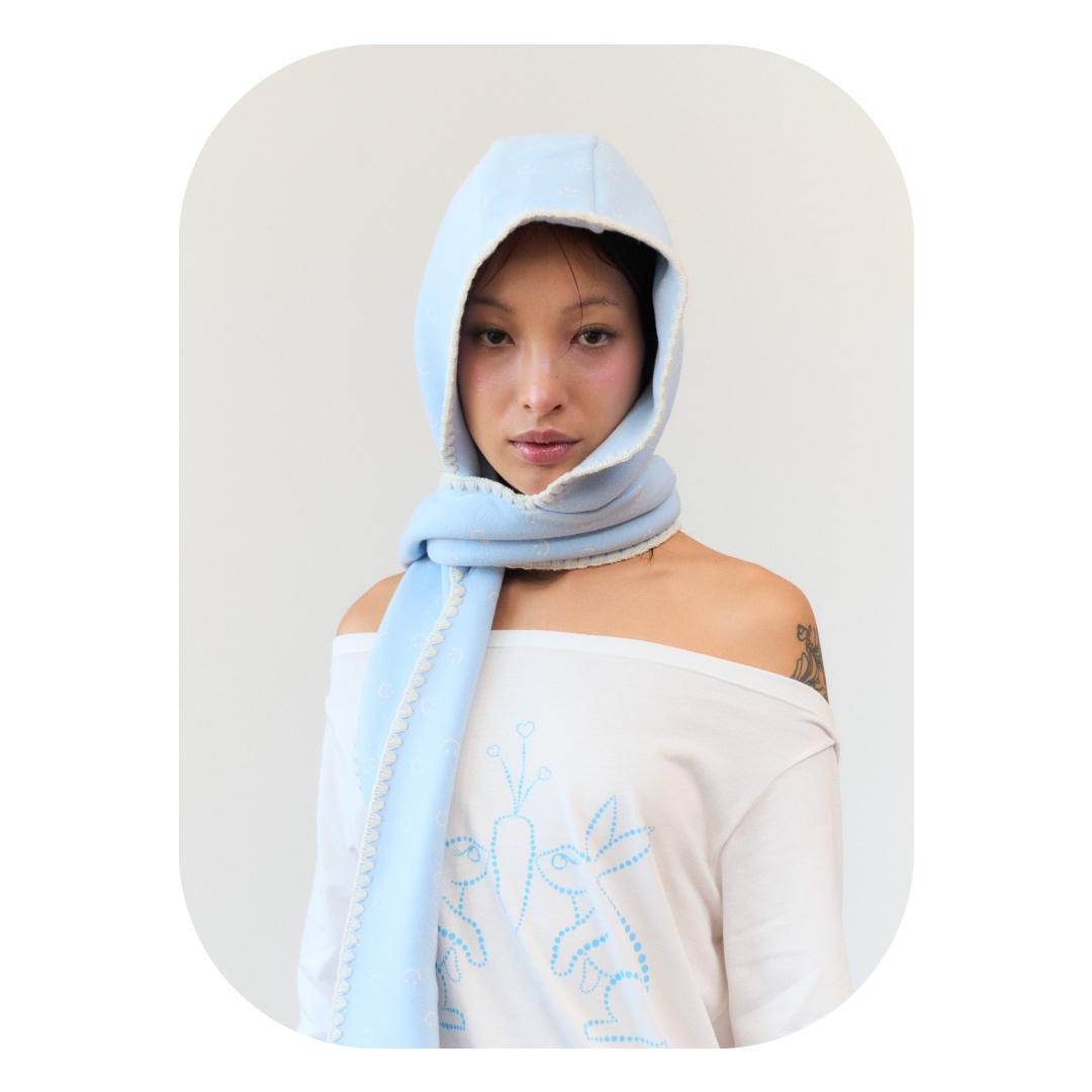 smile hood muffler babi blue