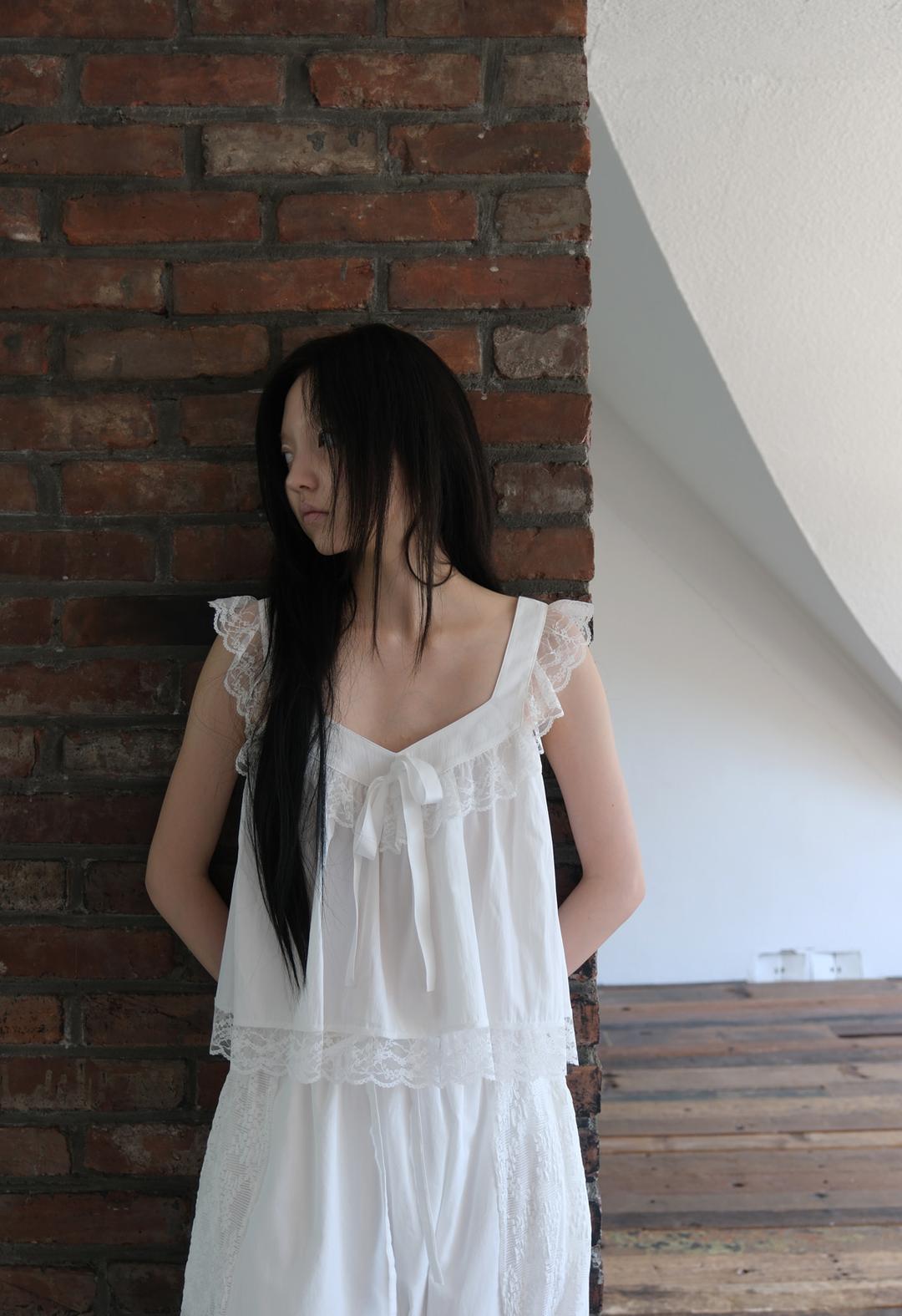 Angel Lace Ribbon Top, 2color