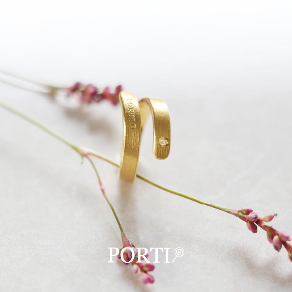 [뽀르띠] 다이아 탯줄(1) 반지 첫돌 백일 아기 순금 백일 잔치 반지 3.75g