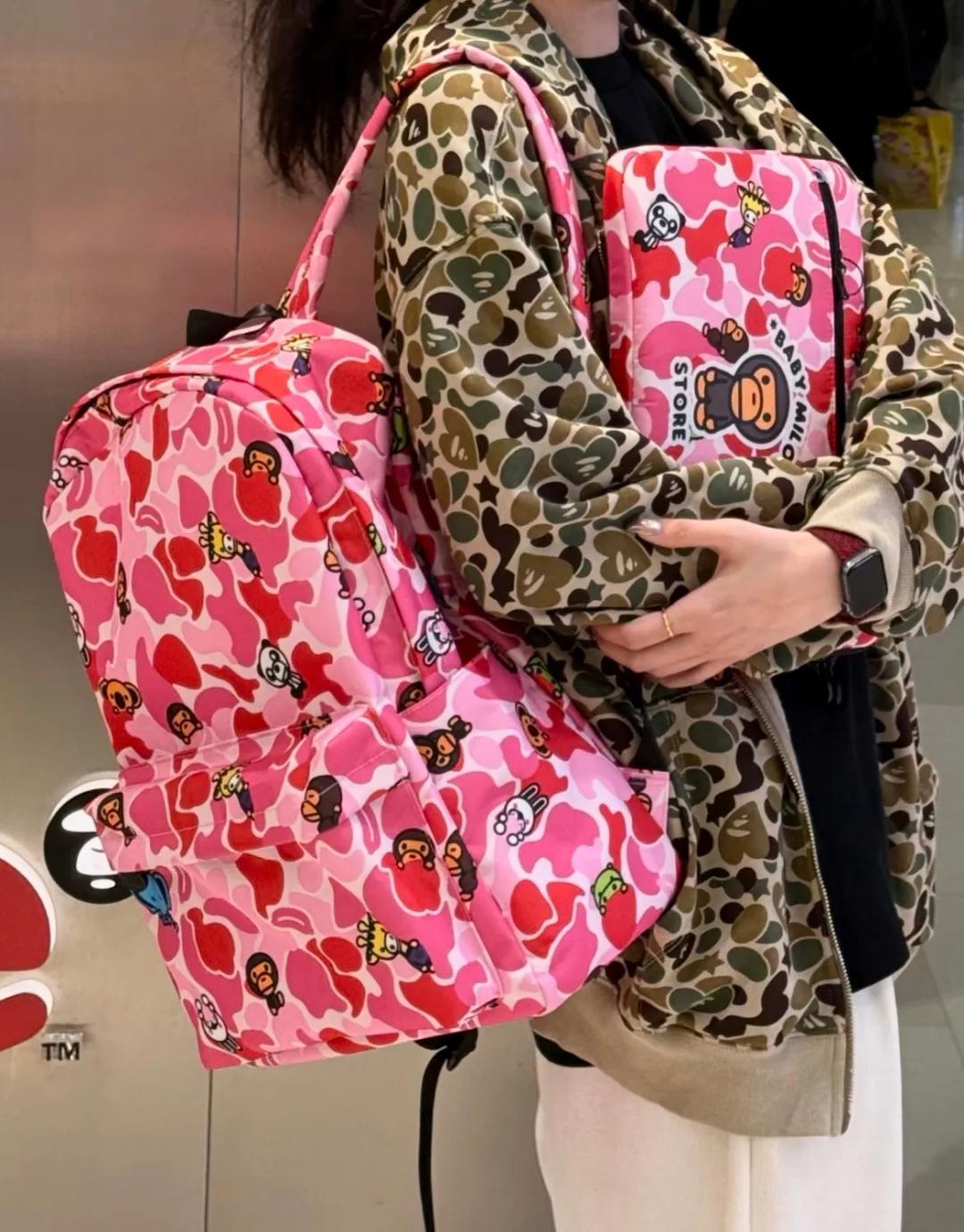 베이프 베이비 마일로 원숭이 핑크 백팩 4224XXQ