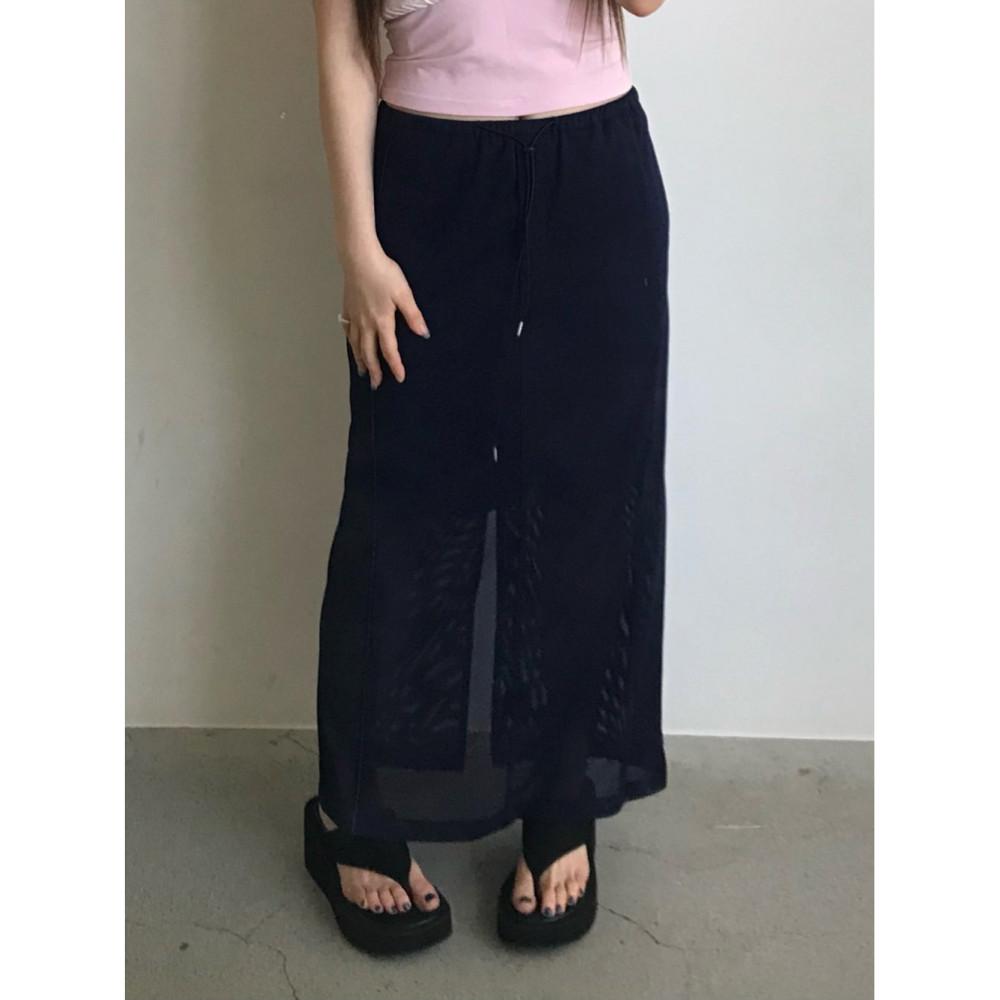 러브유쏘머치 - 네트 롱 스커트 (3colors)