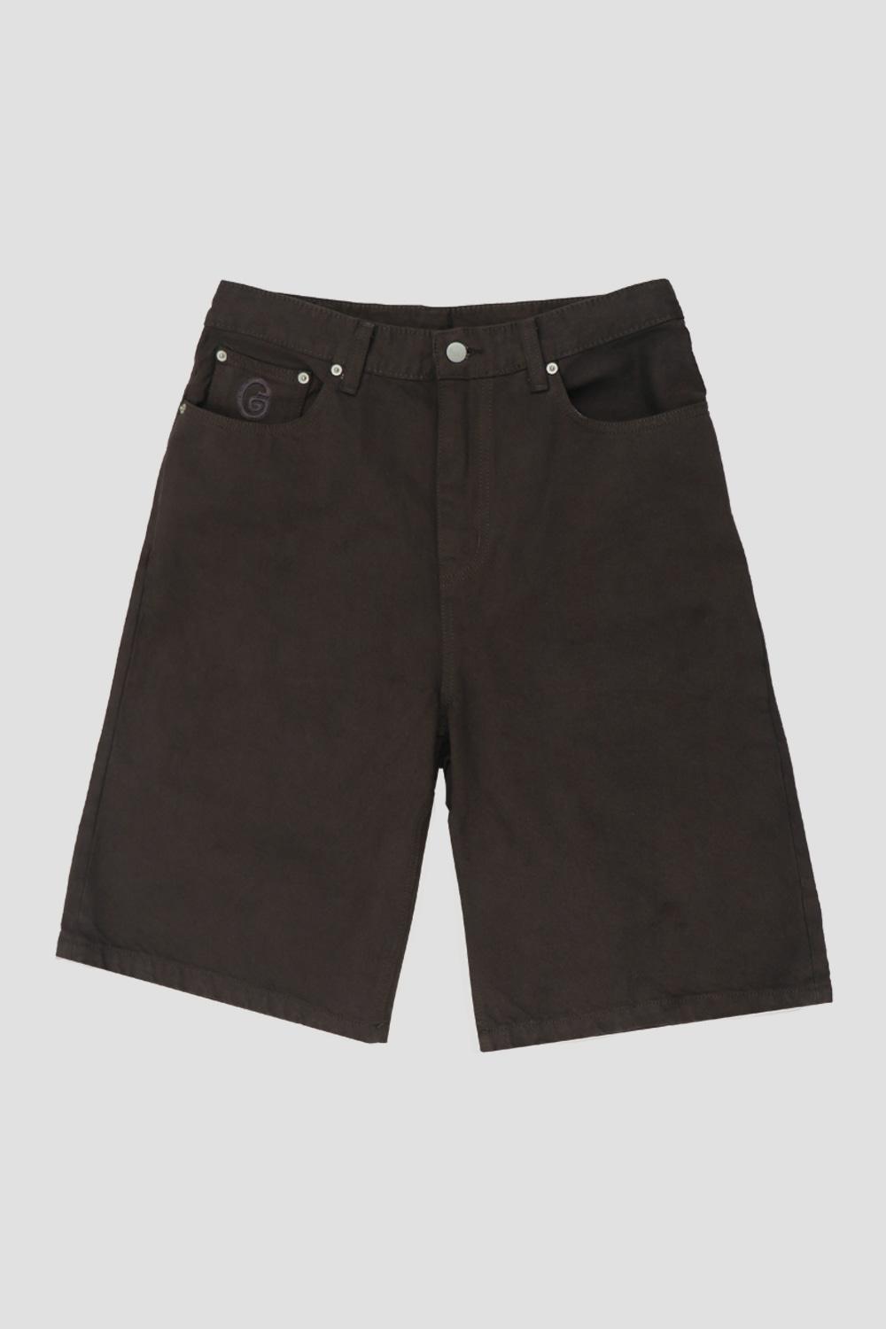 G Logo Denim Shorts - Brown