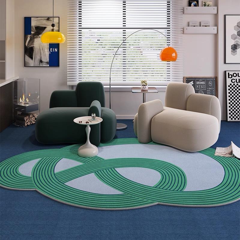 rail wave color mix retro rug [6style]