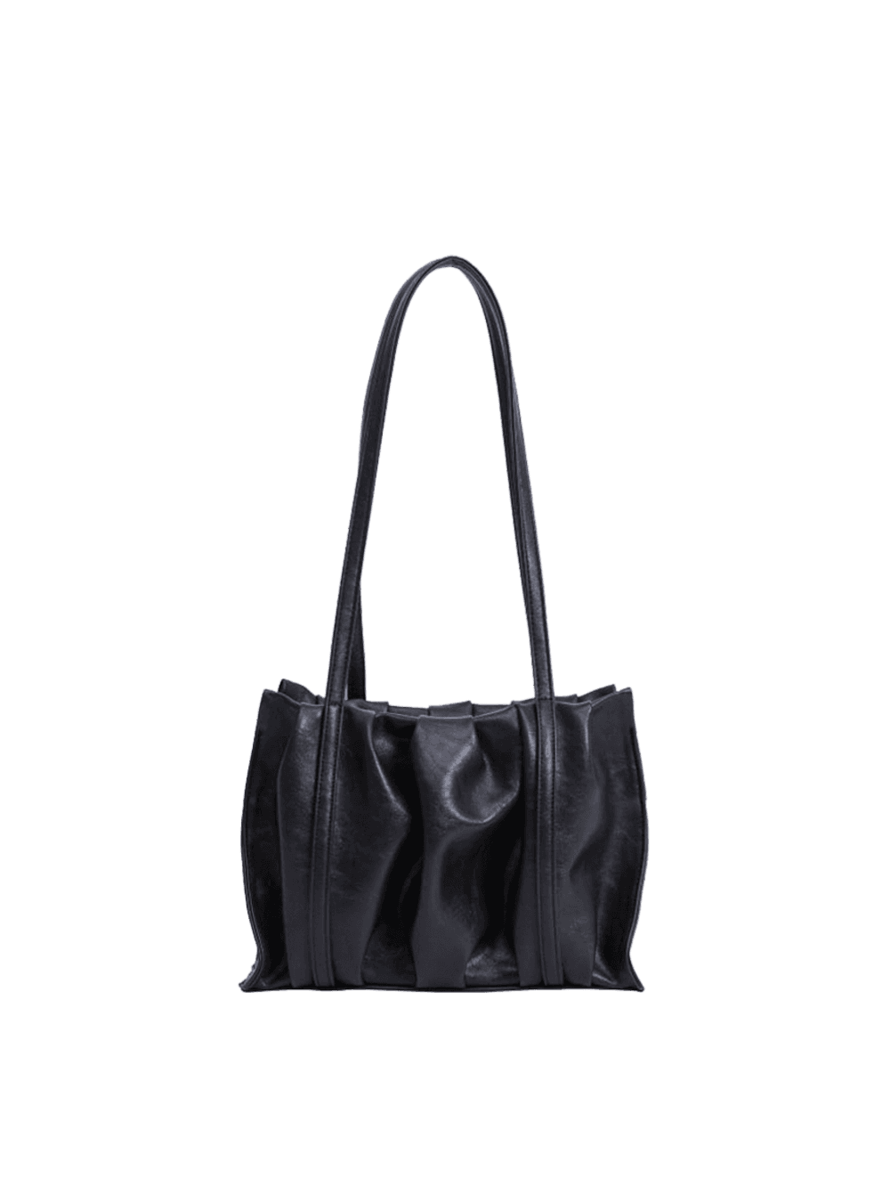 셔링 스퀘어 숄더 미니 백 블랙