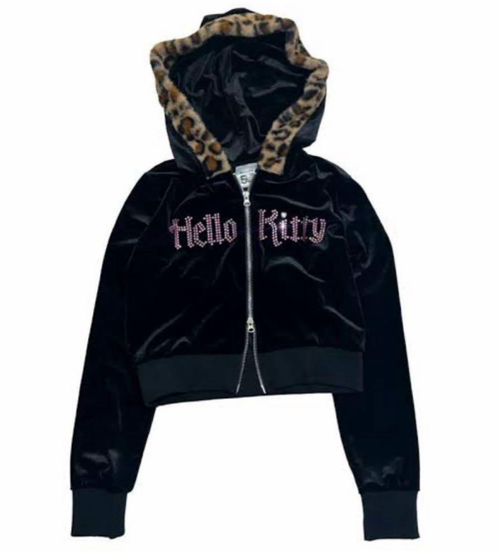 Hello Kitty クロップドパーカー 黒