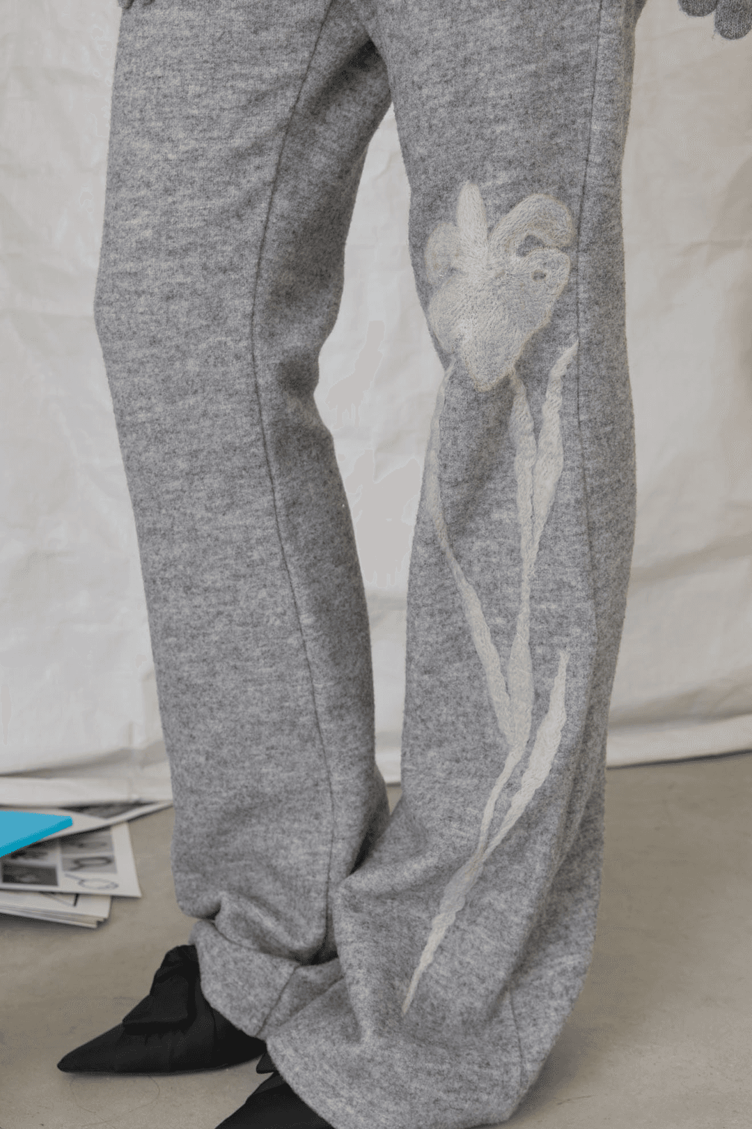 felt flower pants_melange