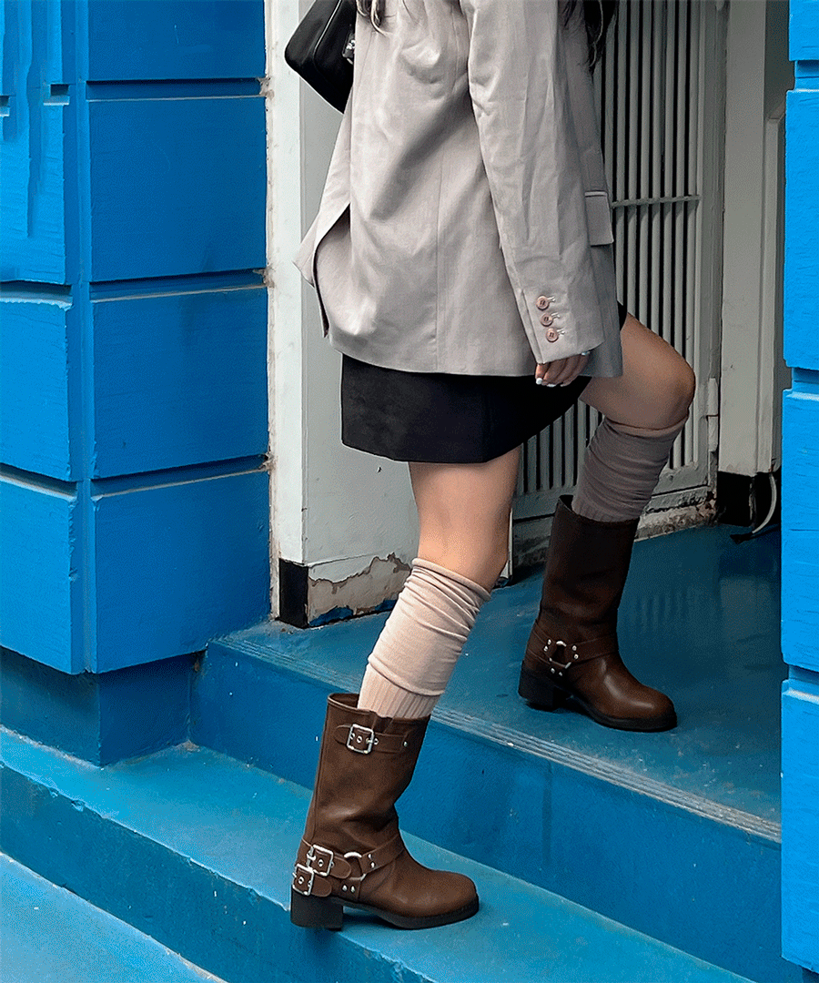 트리니티버클 바이커 미들부츠