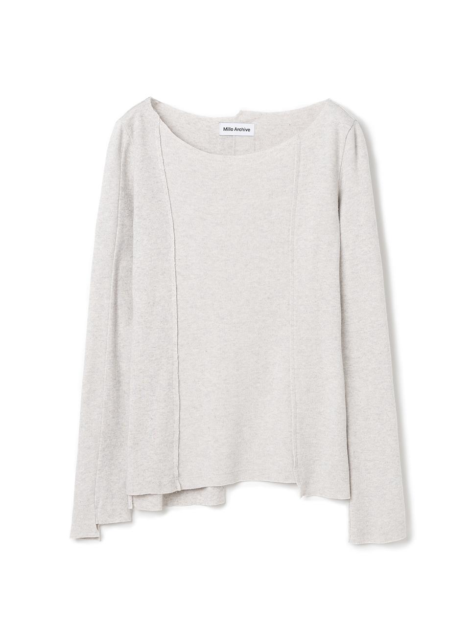Cut Off Incision T-Shirt [White Melange]