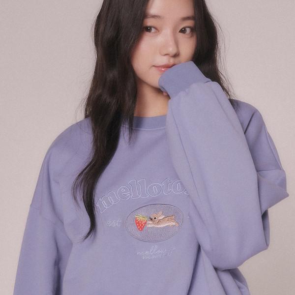 래빗 자수 스웨트셔츠 (2color)