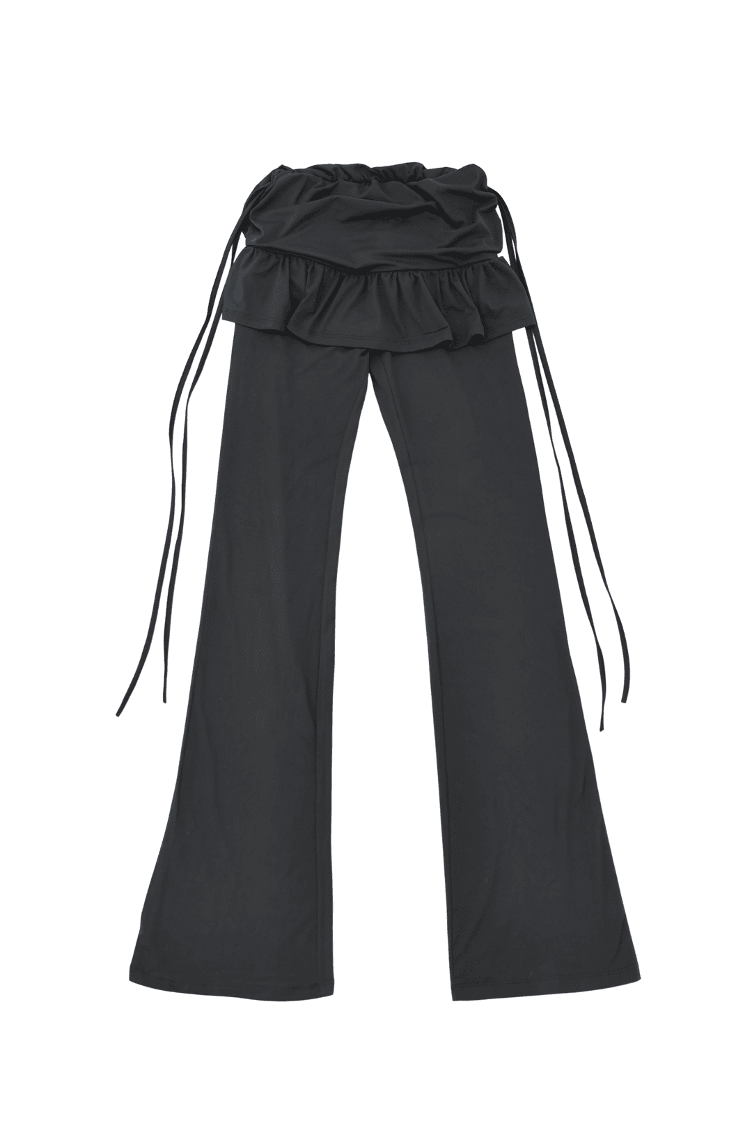 [Pink orchid house] Shirring frill pantskirt (2color) (Charcoal)