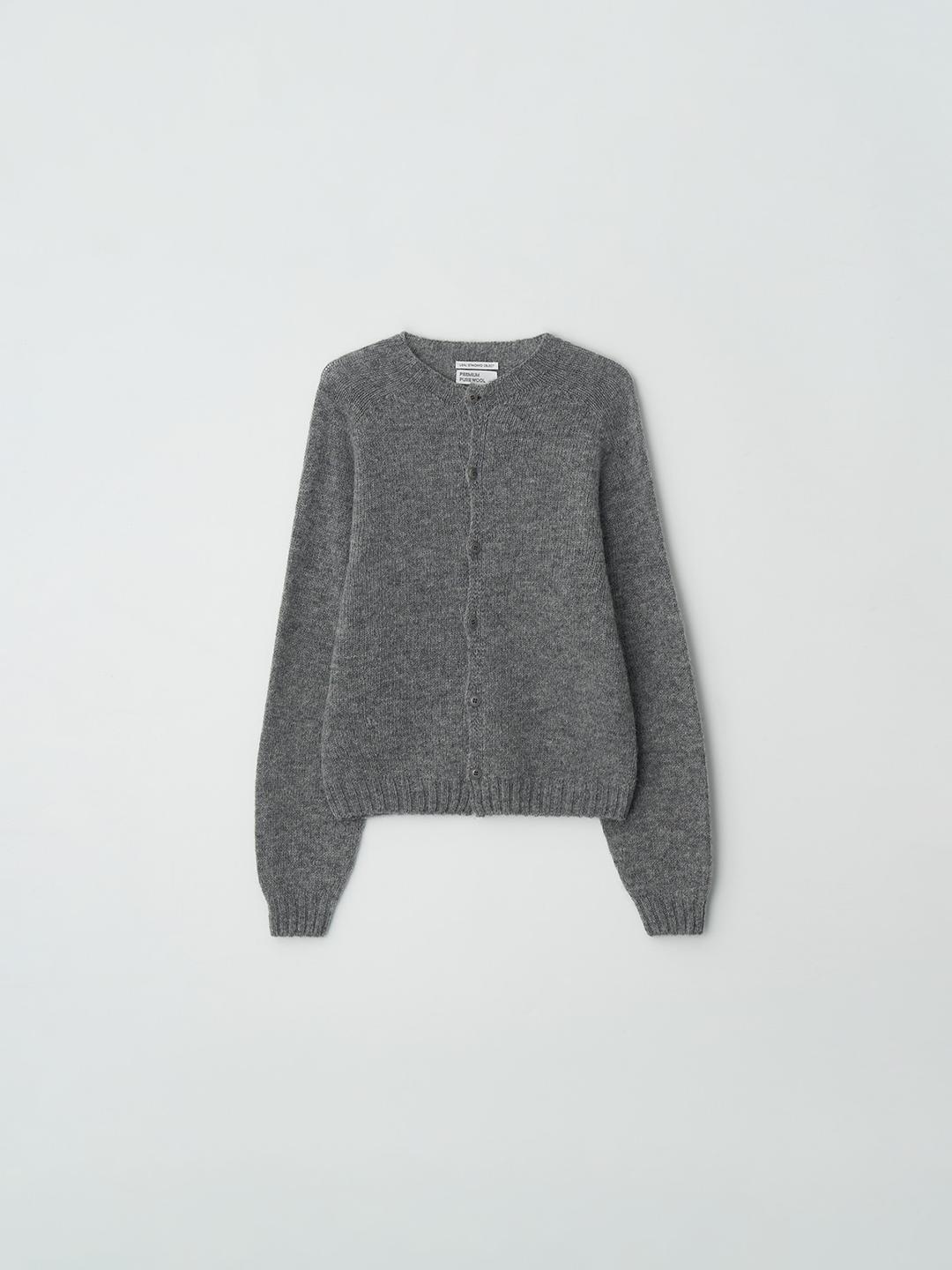Glen wholegarment cardigan_melange grey