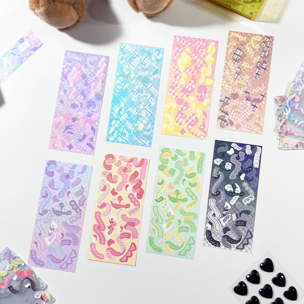 플레이드 로꼬꼬 스티커 컨페티 체크 폴꾸 다이어리 바인더 꾸미기 포카 다꾸 탑꾸 표꾸