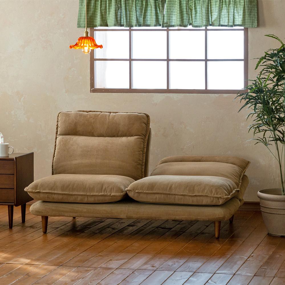 [장미맨숀] 타스 코듀로이 빈티지 접이식 소파베드 (샌드베이지/포레스트그린)