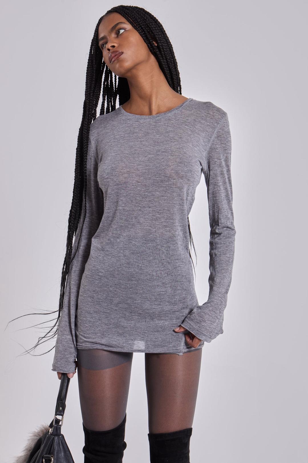 Grey Marl Mist Mini Dress - XS / Grey