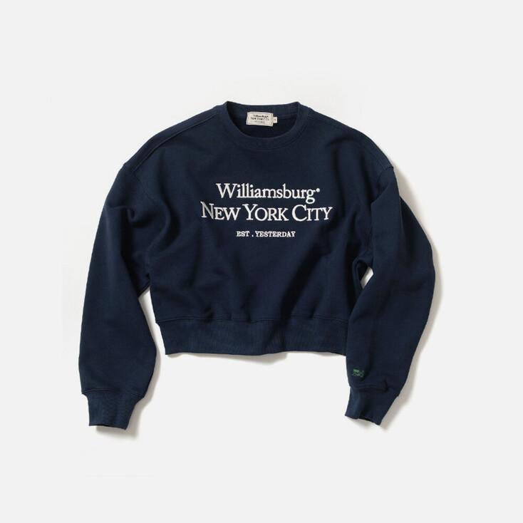 Classic Logo Crop Sweat Shirt_Navy
