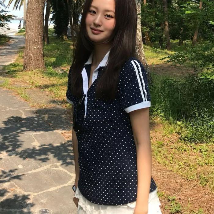 Frill Cap Polo Shirt Navy