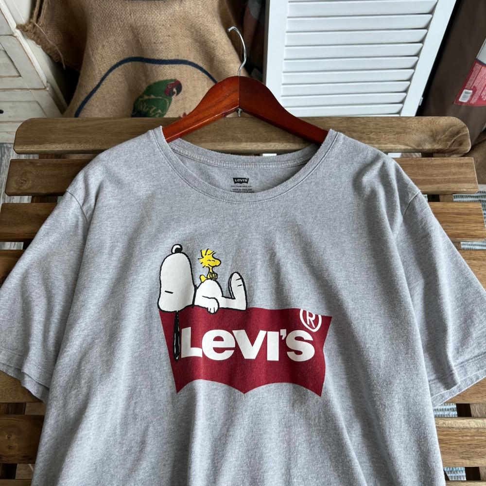 [XL]리바이스 빅E 옐로우탭 스누피 프린팅 티셔츠