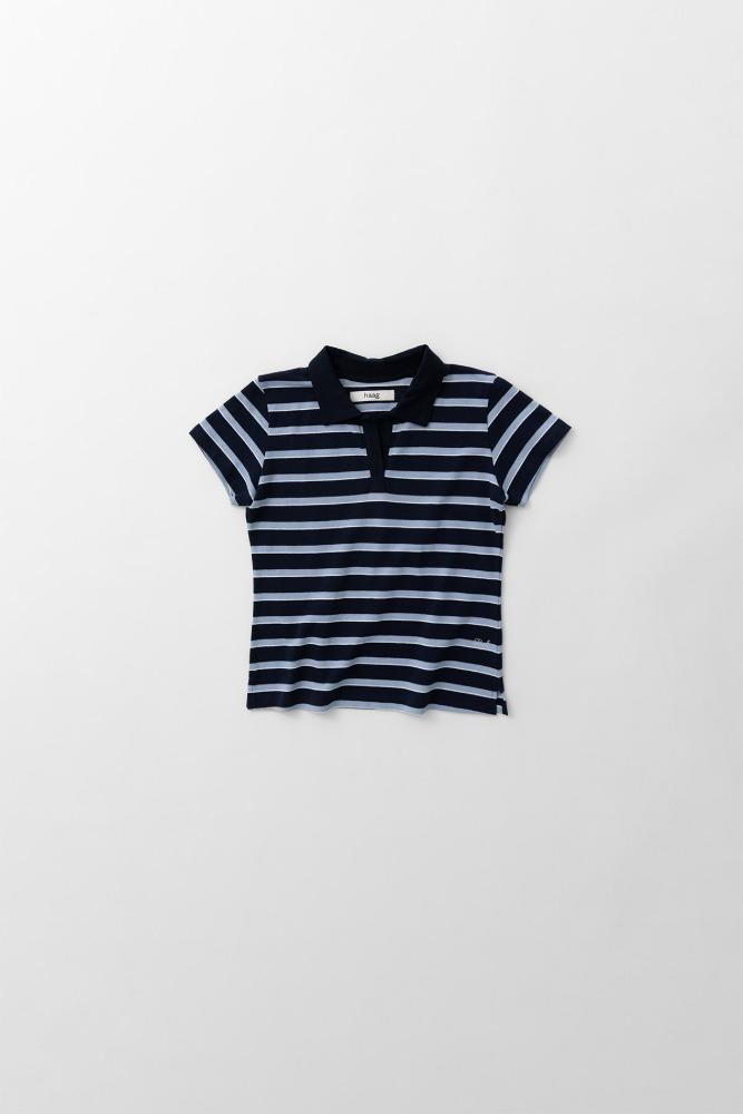 a minimal pique t-sh (navy stripe)