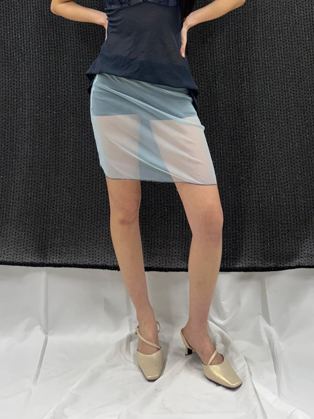 Mesh sheer lace skirt | 후루츠패밀리