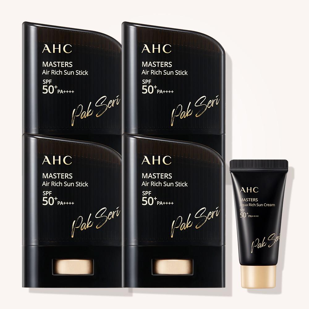 [단독구성/쟁여템]AHC 마스터즈 선스틱 14g 4개+선크림 10ml