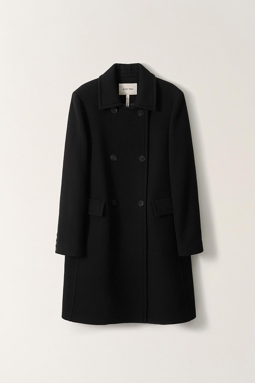 울 미디 더블 코트 (Black)_2FWUCT06