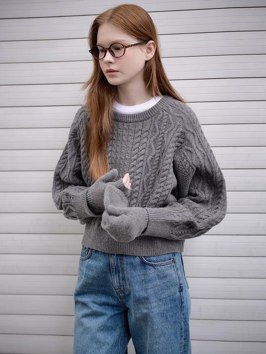 25WN cable pullover [M/GY]