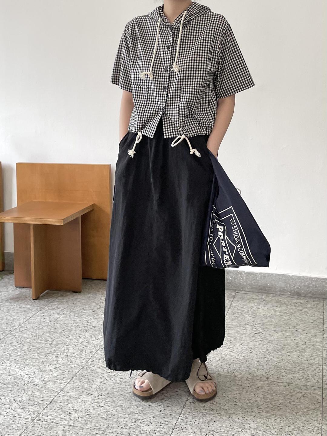 메토이소노 루테 투웨이 바스락 카고 밴딩 롱 스커트 ( 3colors )