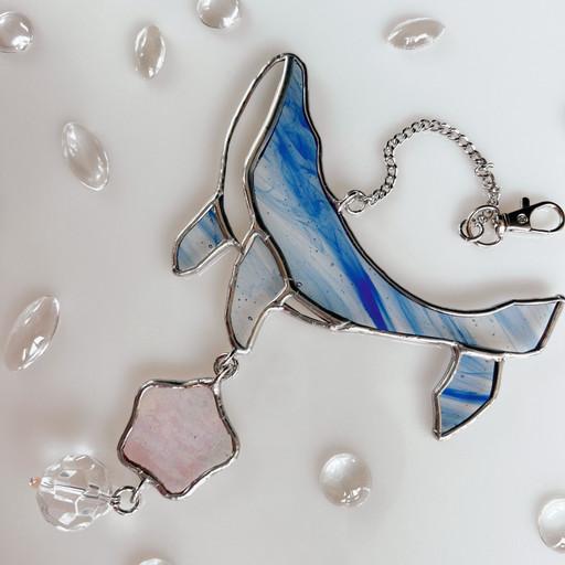 스테인드글라스 청고래 썬캐처