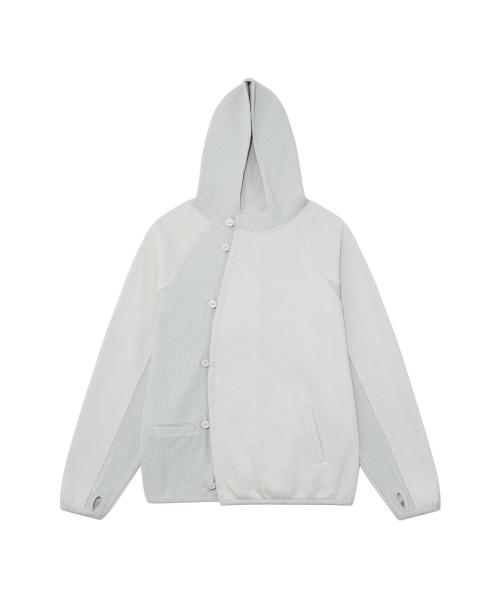 TCM curved button waffle jacket (sky blue)