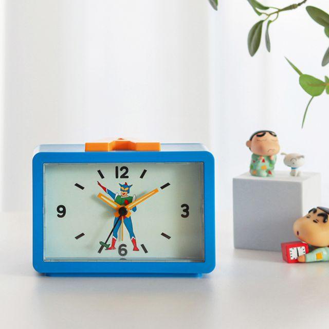레토 짱구 액션가면 아날로그 알람 무소음 책상 탁상 시계 CSC-A01