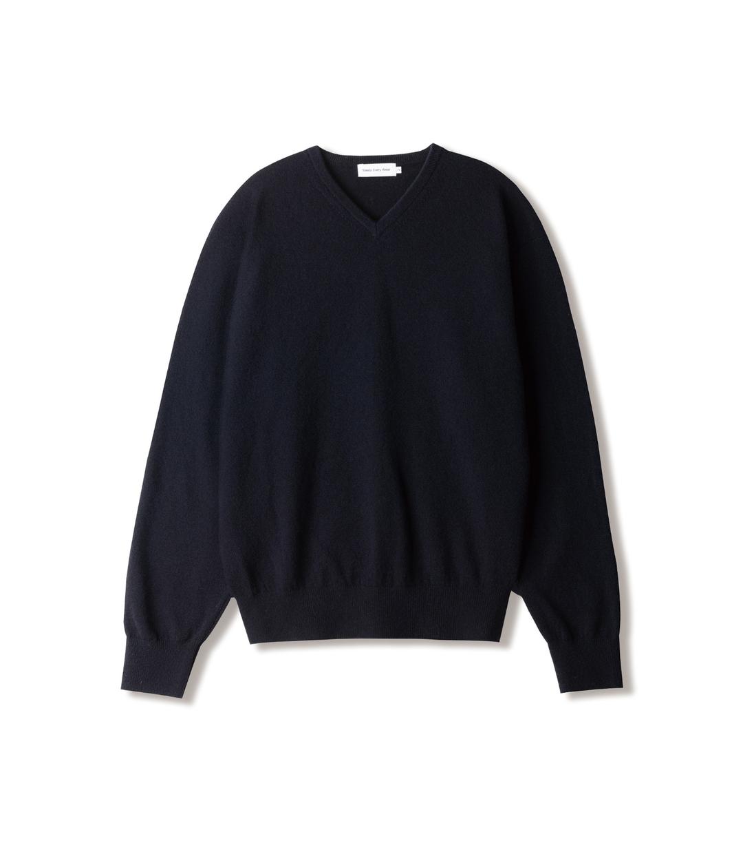 스탠다드 울 브이 넥 니트 (다크 네이비)
