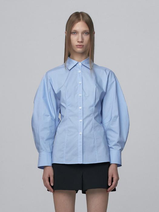 VOLUME COTTON SHIRT_BLUE