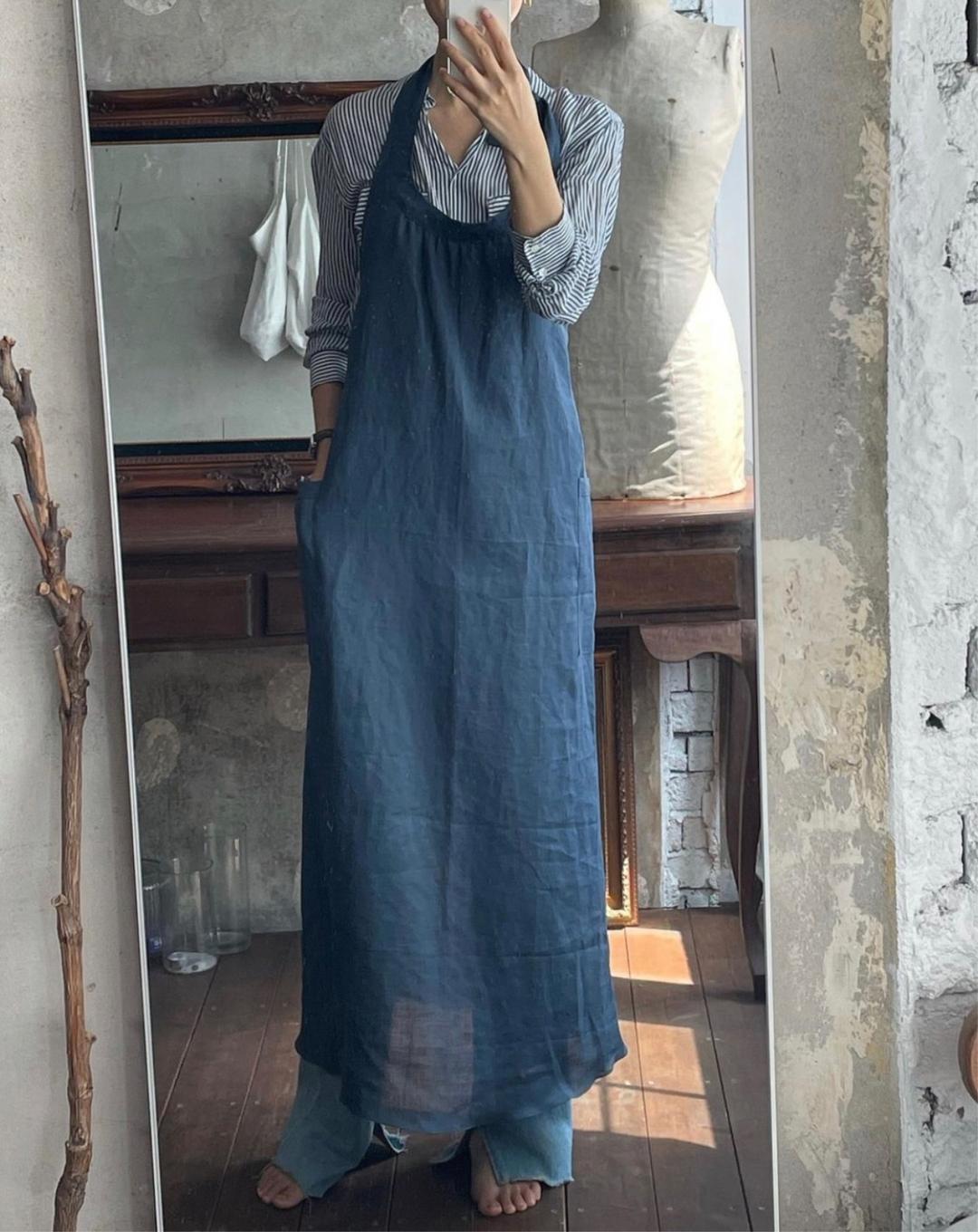 Round pleats dress apron