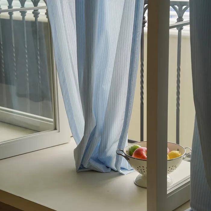 하츠키블루 스트라이프 패브릭 가리개커튼