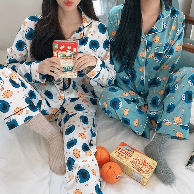 [레드 특가] 쿠키몬스터 긴팔 파자마(3color)