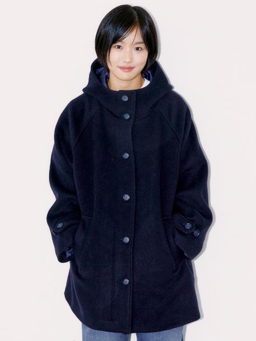 리치 울 하프 코트, 네이비